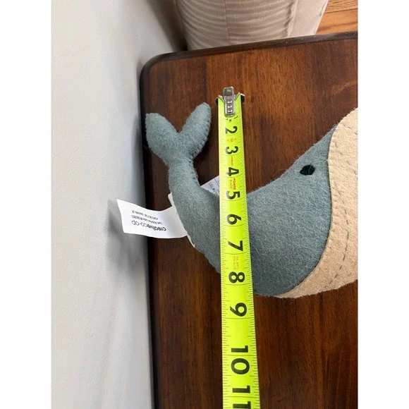 Creative Co-Op Wool Whale Tooth Fairy Pillow - Picture 6 of 6